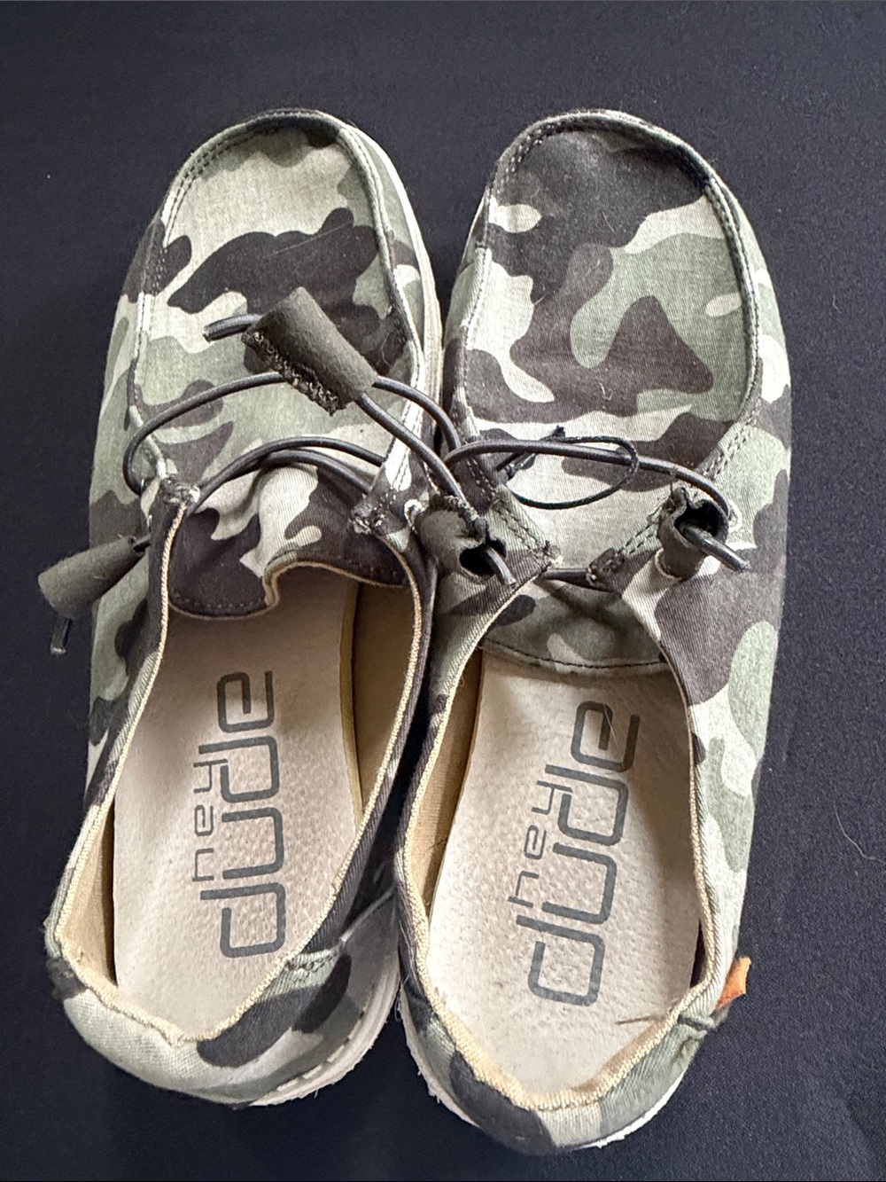 Hey Dude Kids Camouflage Slip-On Moccasins - Green Camo